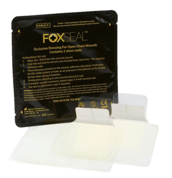 Foxseal™ Chest Seal – Okklusiver Thoraxverband 2er - Pack - Critical Knowledge