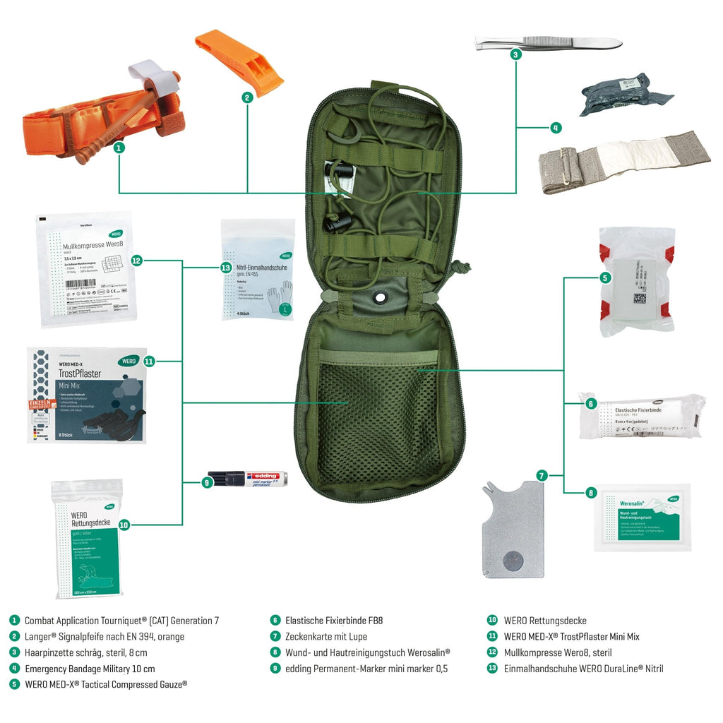 WERO MED - X® Hunter Medic Pack Basic – Erste - Hilfe - Set mit CAT Gen 7 - Critical Knowledge